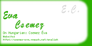 eva csemez business card